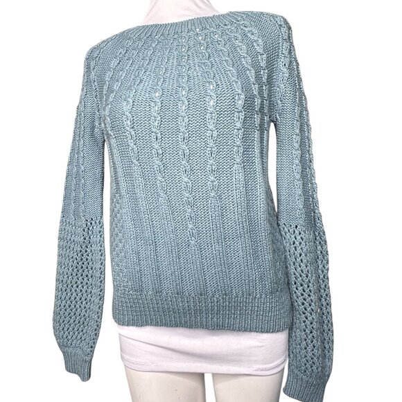 Anthropologie Sweaters - Anthro Guinevere cable knit sweater XS dark teal